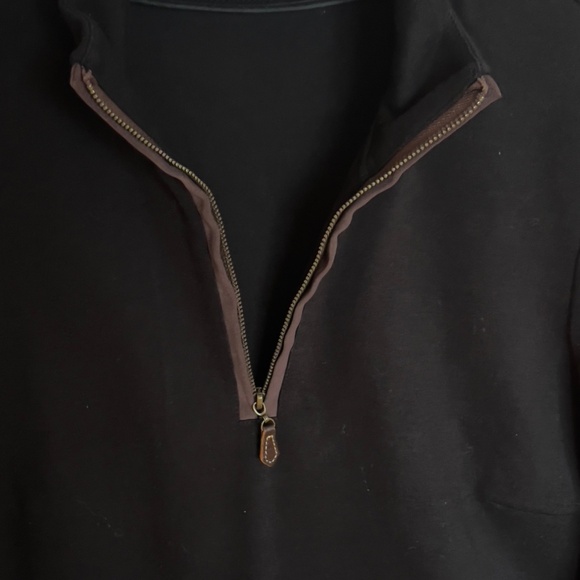 J. McLaughlin 1/4 zip sweater jacket sz M medium black brown stretch - Picture 3 of 7